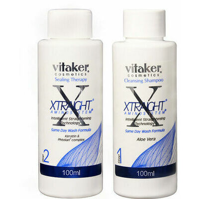 PROF. Vitaker London Xtraight AminoSystem Technology kit for straightening and moisturizing hair treatment, 100ml+100ml PROF. Vitaker London Xtraight AminoSystem Technology kit for straightening and moisturizing hair treatment, 100ml+100ml